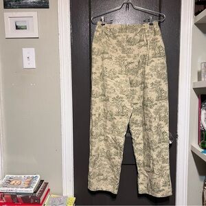 Classic Beige Toile Print Men’s Casual Pants